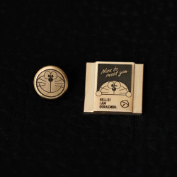 Doraemon Shutter Button & Hot Shoe Cover – Brass, CNC Machined, Hand-Polished (Threaded & Stick-On Versions)