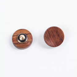Sandalwood Wood Shutter Release Button – Handcrafted for Vintage Cameras (Brone Brass Base, Tapered Thread)