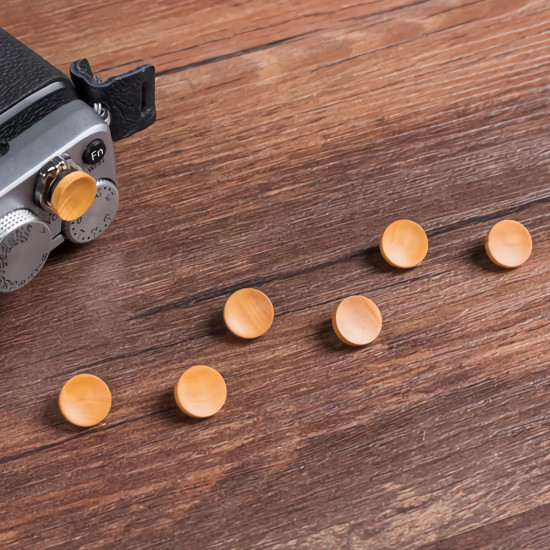 Sandalwood Wood Shutter Release Button – Handcrafted for Vintage Cameras (Brone Brass Base, Tapered Thread) Sandalwood Wood Shutter Release Button – Handcrafted for Vintage Cameras (Brone Brass Base, Tapered Thread)