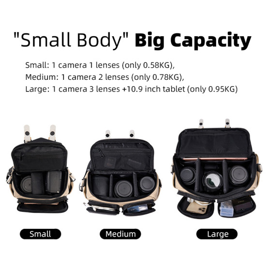 Camera Shoulder Bag Compact Camera Case, Small Waterproof Camera Messenger Bag with Tripod Holder, Travel Photography Bag for Canon, Nikon, Sony, Fuji DSLR/SLR/Mirrorless Camera, Lens Camera Shoulder Bag Compact Camera Case, Small Waterproof Camera Messenger Bag with Tripod Holder, Travel Photography Bag for Canon, Nikon, Sony, Fuji DSLR/SLR/Mirrorless Camera, Lens
