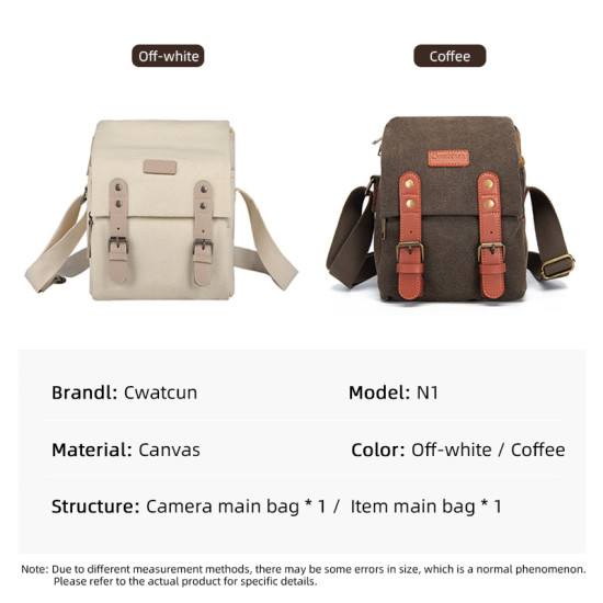 Compact Camera Bag Case Canvas Leather Trim Compatible for Nikon, Canon, Sony Mirrorless Camera and Lenses Waterproof, Camera Shoulder Messenger Bag Beige Compact Camera Bag Case Canvas Leather Trim Compatible for Nikon, Canon, Sony Mirrorless Camera and Lenses Waterproof, Camera Shoulder Messenger Bag Beige