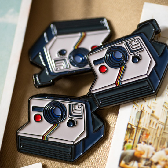 Polaroid camera pin vintage camera metal badge Polaroid camera pin vintage camera metal badge