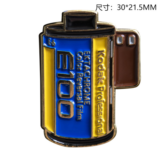 Kodak E100 film pin vintage camera metal badge Kodak E100 film pin vintage camera metal badge