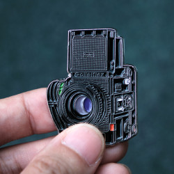 Rollei 6008 film camera pin vintage camera metal badge