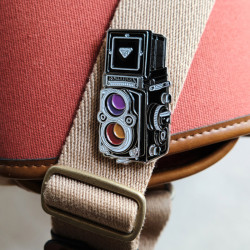 Rolleiflex 3.5F film camera pin vintage camera metal badge